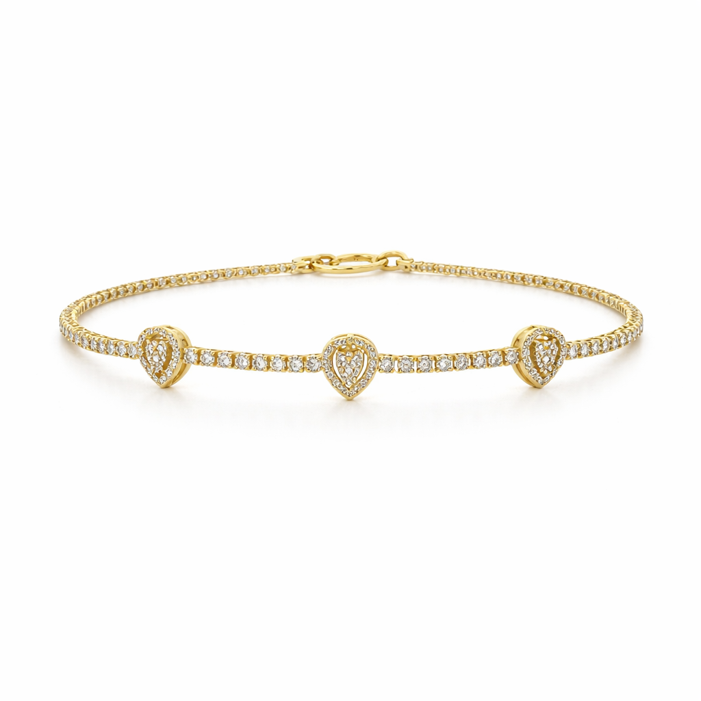 Ivée Trinity Heart Tennis Bracelet