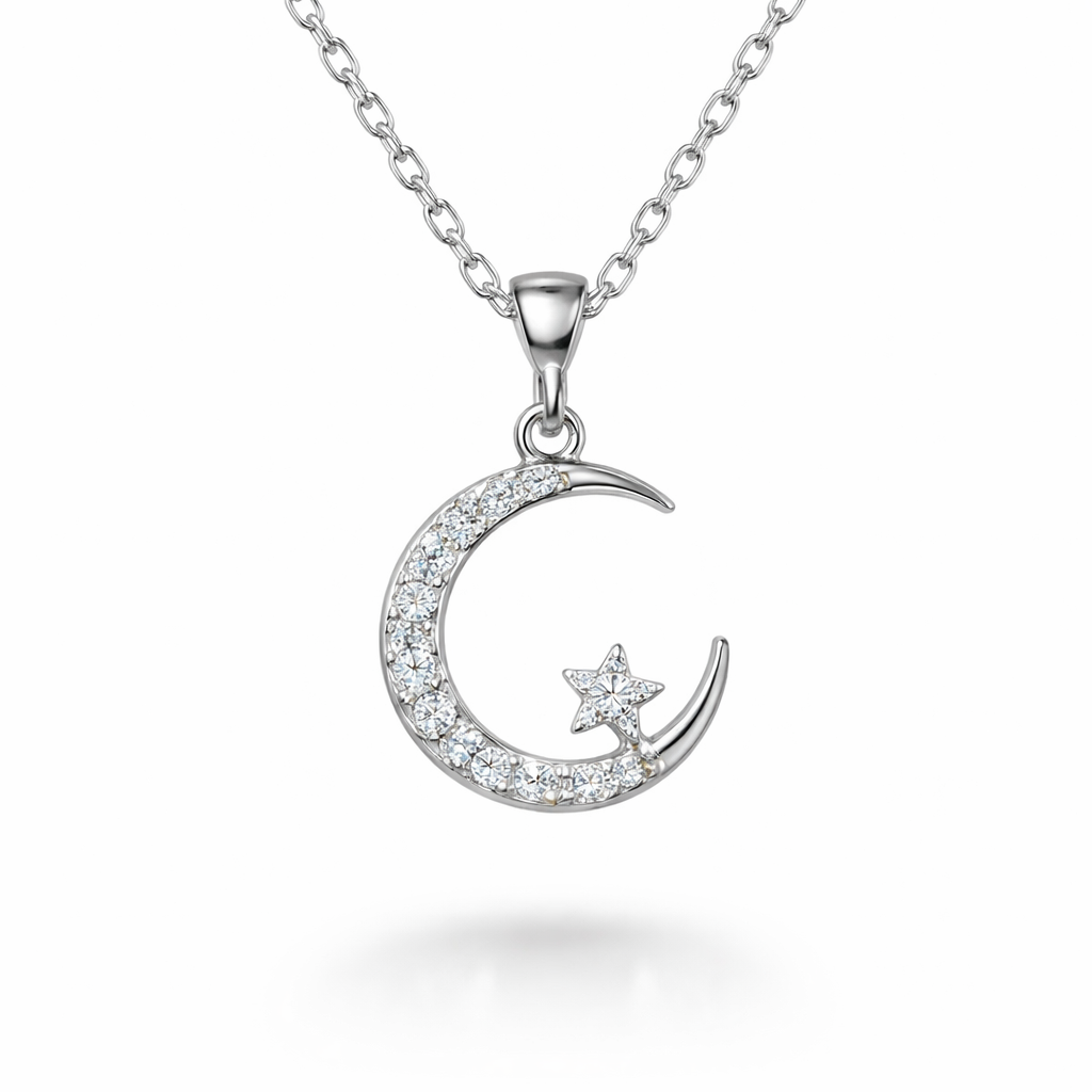 Ivée Celeste Silver Moon Necklace