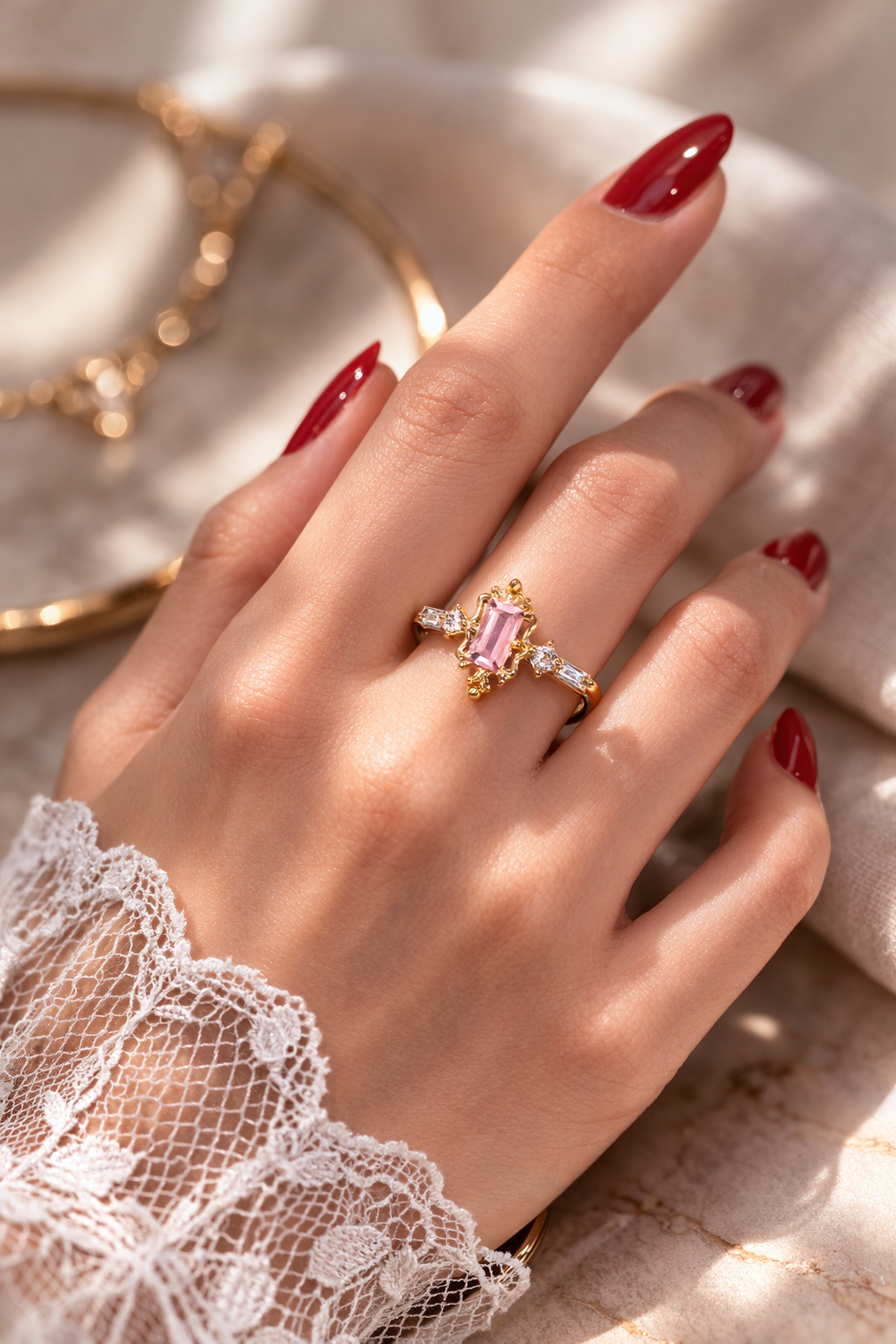 Ivée Royale Blush Crystal Ring