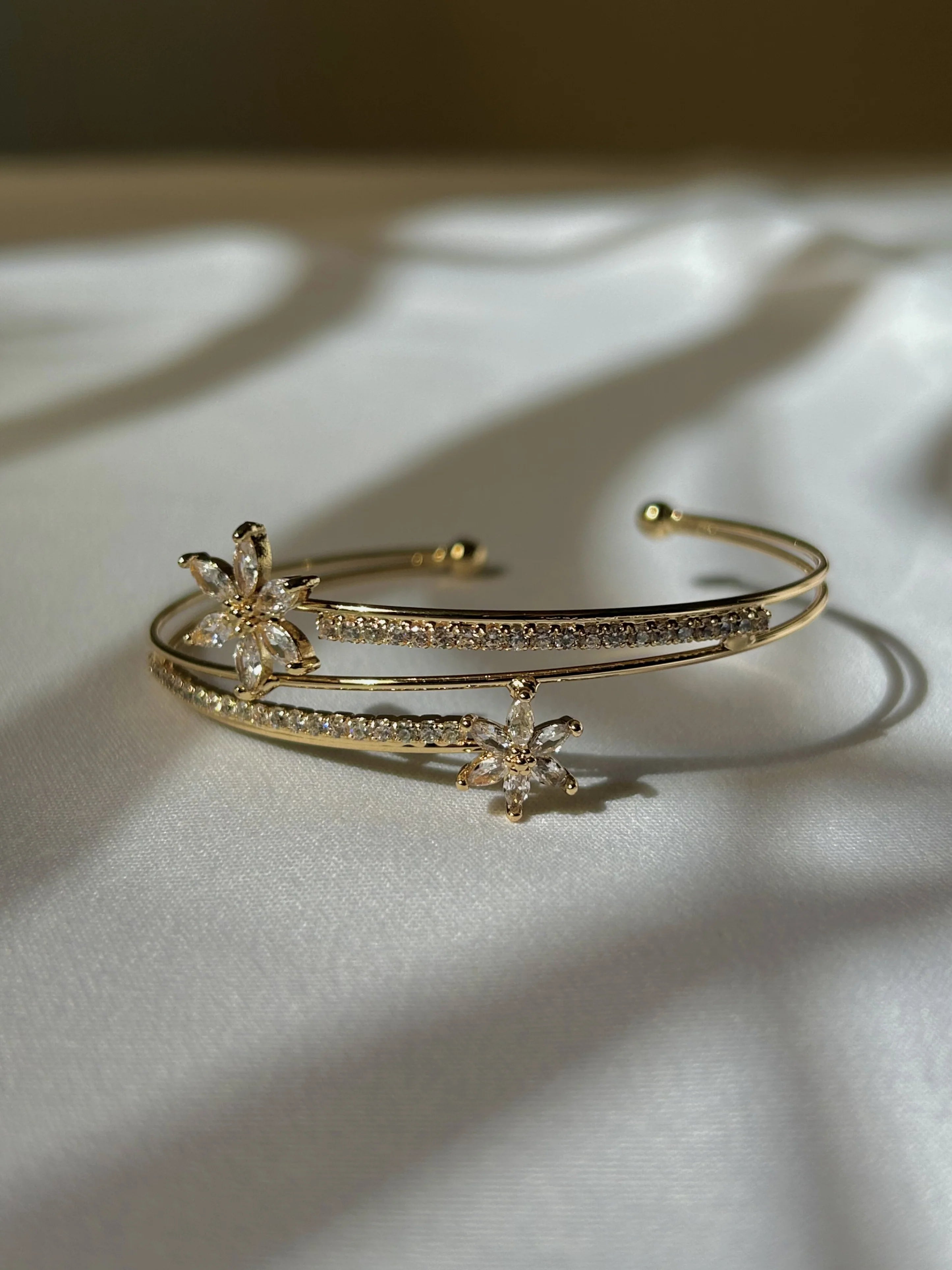 Ivée Aurora Bloom Pavé Cuff Bracelet